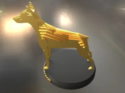 Parametric Doberman Pinscher Low-poly 3D model