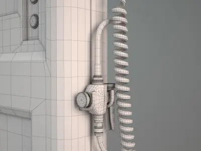 Air and Water Kiosk - Gas Station Type 3D model