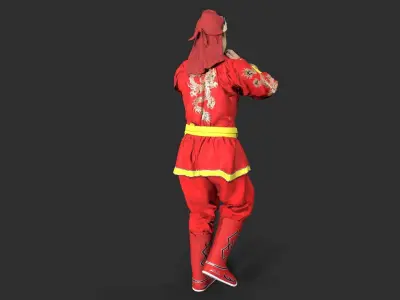 musician character Low-poly 3D model