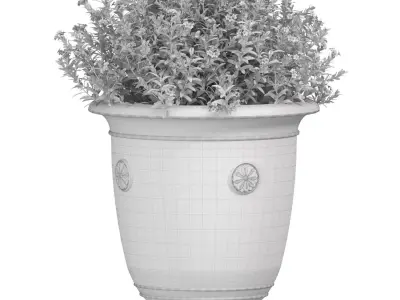 Flowers in a classic vase for decoration Flowerpot  3D model