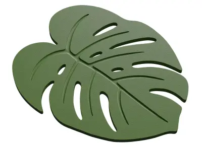 Monstera leaf hot pad coaster decoration 3D print model