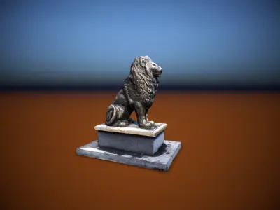 Lion Sculpture Low-poly 3D model Low-poly 3D model