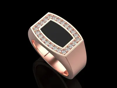 Men  signet ring model 482 3D print model