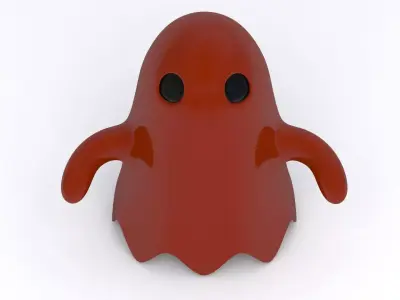 Little Cartoon Ghost Red 3D model