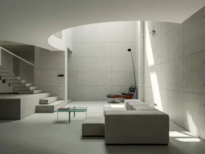 Minimalist style interior scene 3D model
