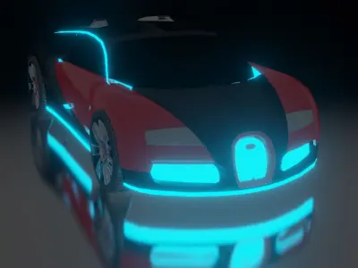 BUGHATTI VEYRON SCIFI and grass 3D model