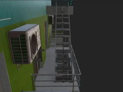 3D Front Of Apartment Model With Texture - High Poly Low-poly 3D model