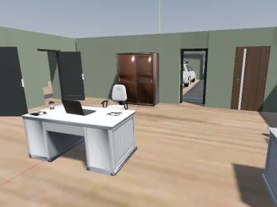 Police Station Low-poly 3D model