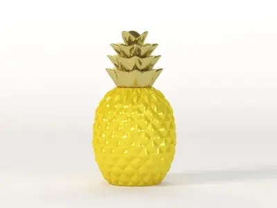 Elegant Ceramic Pineapple Centerpiece Decor 3D model