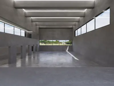 Hall Interior 1 Low-poly 3D model