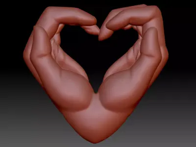 Hands and heart 3D print model
