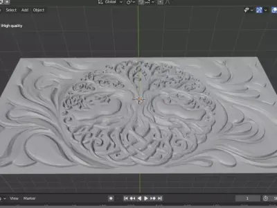modern tree panel wall decor set wall relief mural CNC 149 3D model