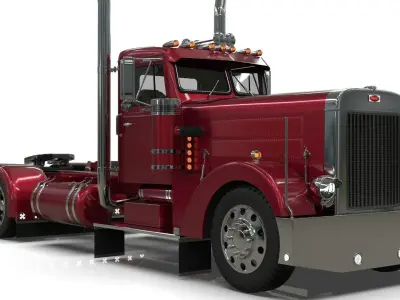 Peterbilt 351 LW 1967 Truck midpoly 3dmodel 3D model