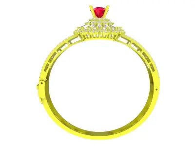 A7206 Hongkong Style Luxury Diamond Women Bangle 3D print model