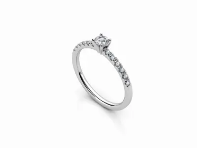 ZDR0101 diamond engagement ring gold 3D print model