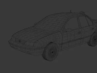 kia Sephia 1993 jordanian taxi model full rigged Low-poly 3D model