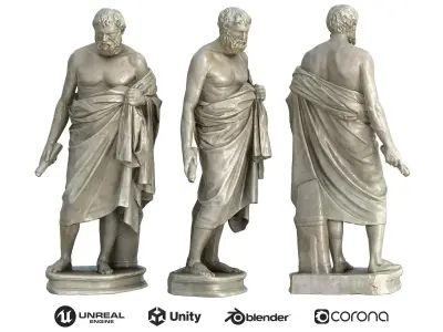 Statue 09 Low-poly 3D model