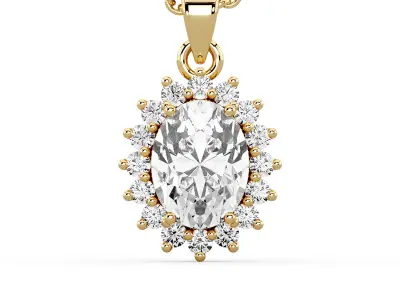 Pendant Oval 3D print model