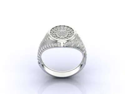 Print Ready STL 3DM  Gents Rings Diamond Men Ring  3D print model 192