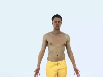 Virtue L Beach Animated Rigged Sports Man Low-poly 3D model