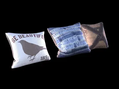 Three Pillows Low-poly 3D model