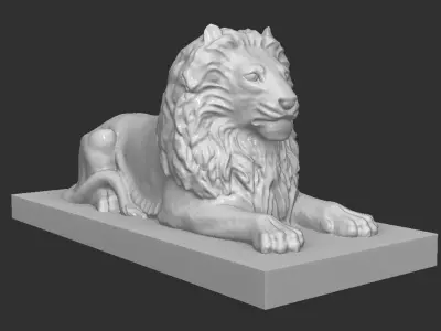 Sitting Lion - statue 3D print model