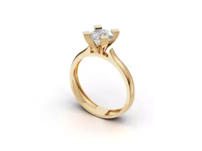Solitaire Ring 02 Free 3D print model