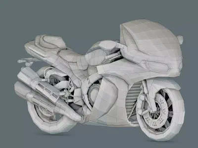 Sports Touring Motorcyle Ganyme LowPoly Low-poly 3D model