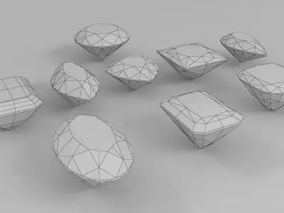 Diamond Cuts Low-poly 3D model