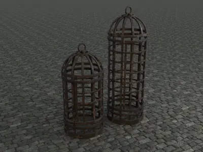 Medieval Cages 2 low-poly PBR  Low-poly 3D model