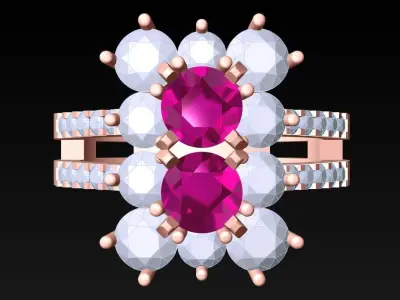 Diamond Ring - Womens Rings - N3734 3D print model