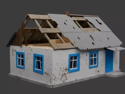 Old Village House Distroyed 3D model
