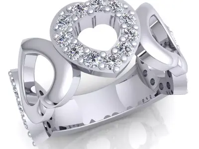 Woman Diamond Ring 3d Model Print  3D print model