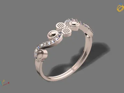 Womens Diamond Signet Ring Women Rings 3dmodels 3D print model 3D print model 50