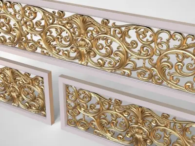 Balcony railings Low-poly 3D model