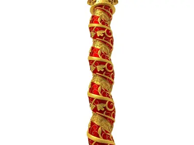 Baroque Solomonic Column  3D model
