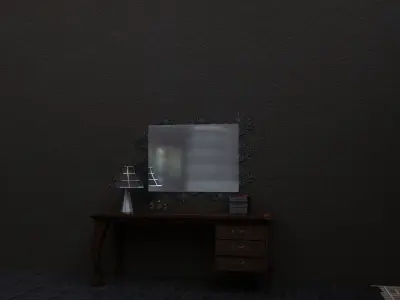 ToiletTable table with mirror Low-poly 3D model