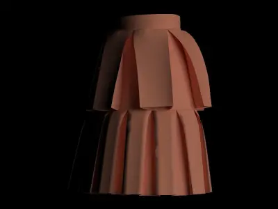 Pleat skirt 3D model