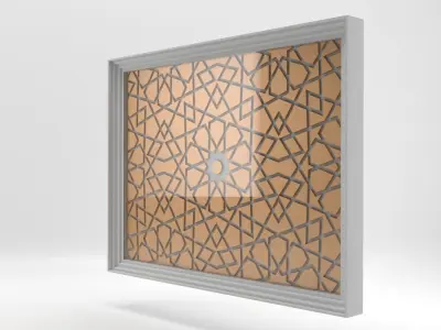 Islamic Geometric Decorative Frame  3D model