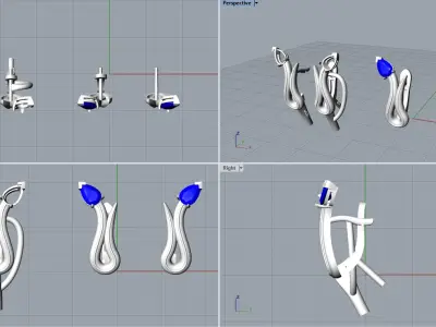 High jewelry Snake earring 2025 E20 3D print model