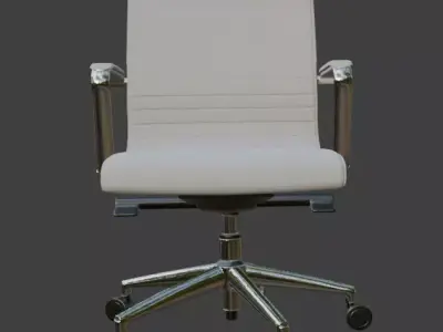 Modern White Leather Executive Office Chair High Detail 3D Model 3D model