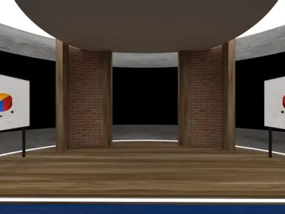 Sun Virtual Studio Circle TV Panel 3D model
