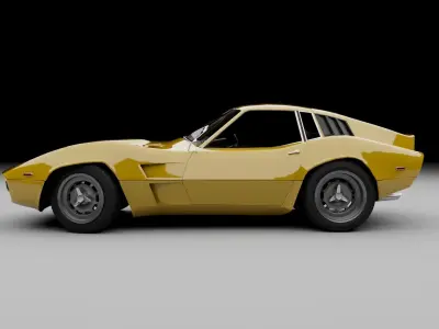 70s muscle-sports coupe Low-poly 3D model