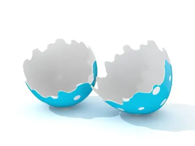 Easter Egg Cracked  N005 Low-poly 3D model