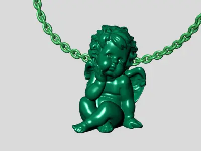 Baby Angel necklace 3D print model purchase