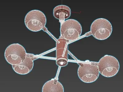 svenn chandelier with six lights gold 3D model