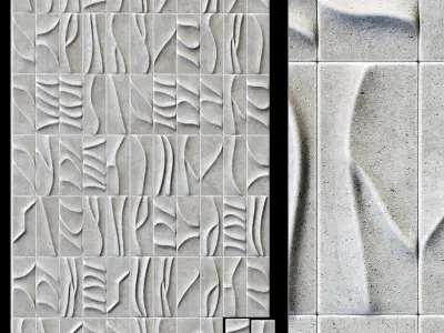 Tile line curve decor n1 3D model