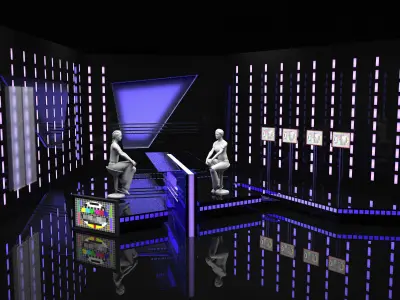 TV SET Design Free low-poly 3D model