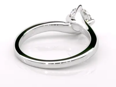 Four Claw Twist Engagement Ring 3D print model