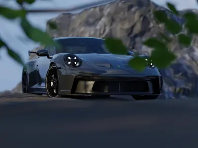 Automotive Render Scene 3D Blender File Textured 3D model